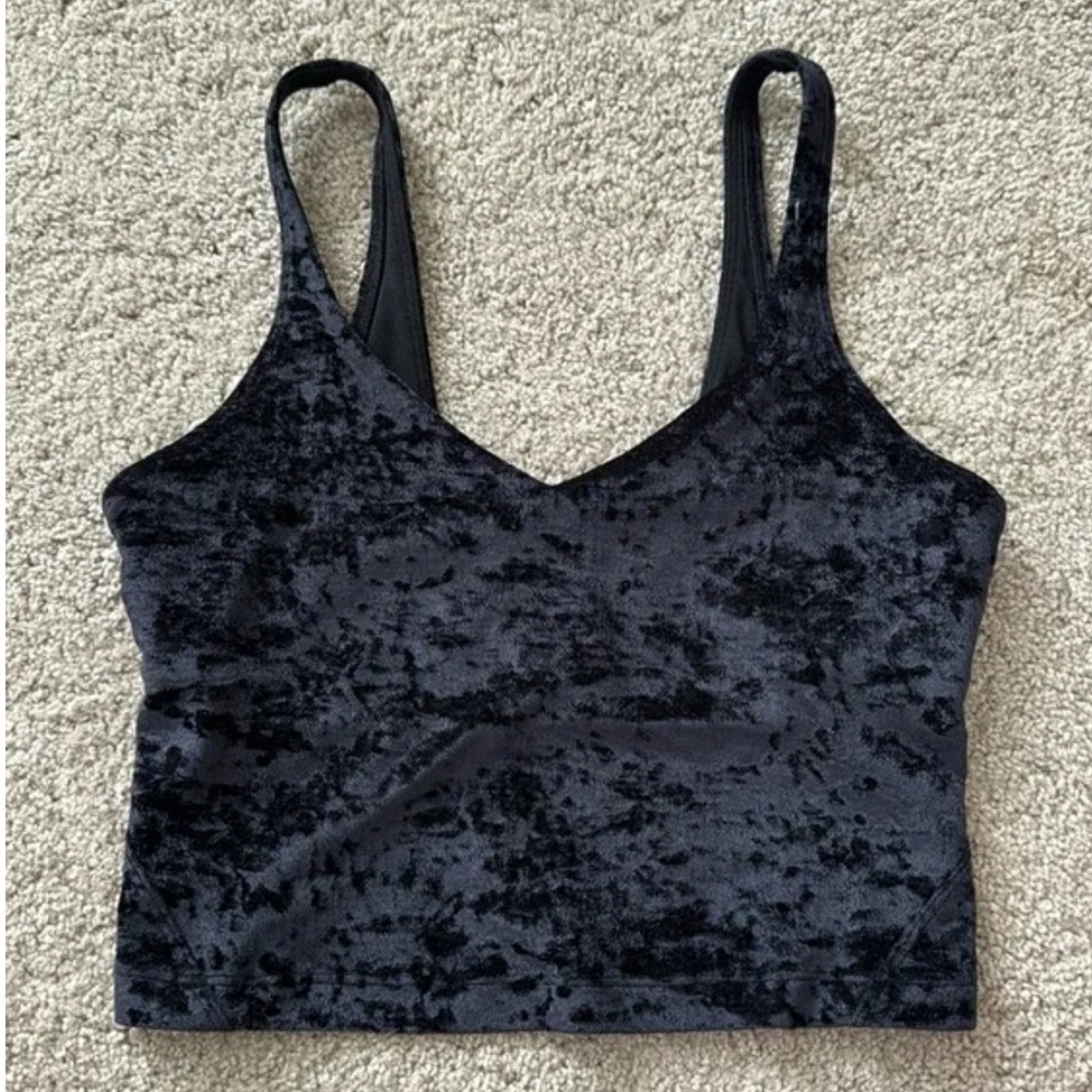 Lululemon Black Crushed Velvet Align Tank Top